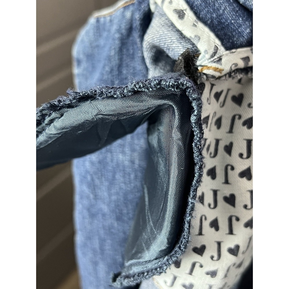 Vintage Juicy Couture Trench Coat Womens Large Denim Double Breasted Y2K - Picture 10 of 16